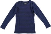 Crush denim blauw gestreepte meisjes longsleeve met glitterdraad - Maat 140