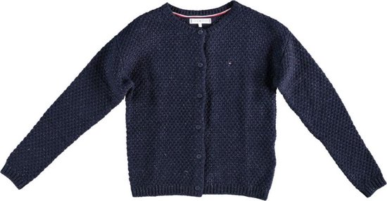 Tommy hilfiger stevig donkerblauw vest allover glitterdraad - - Maat | bol.com