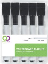 Magnetische whiteboard stiften inclusief wisser, zwart