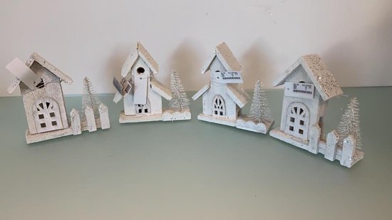 helling Bakken magnifiek Decoratieve huisjes - 4 stuks | bol.com