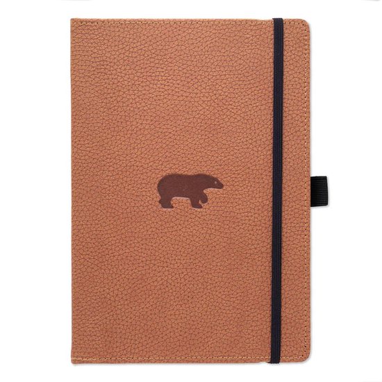 Dingbats* Wildlife A4 Notitieboek – Brown Bear Stippen – Bullet Journal met 100 gsm Inktvrij Papier – Schetsboek met Harde Kaft, Elastische Sluiting en Bladwijzer