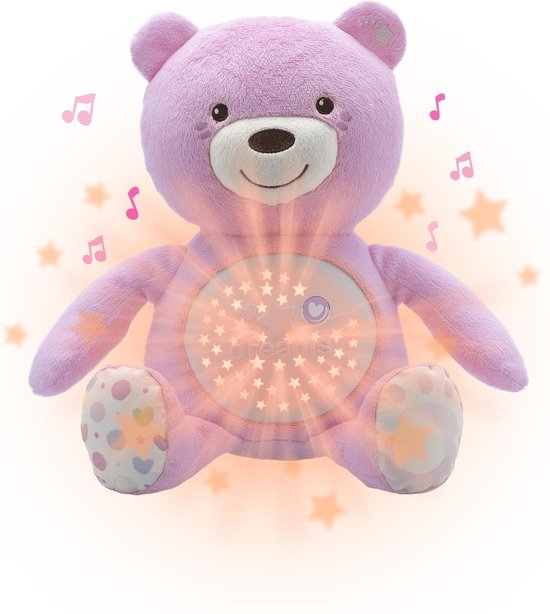 Chicco First Dreams Knuffel Beer Projector - Roze
