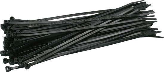 Kabelbinders - Tie ribs - Tie wraps - Ty Raps - 200 x 3,6 mm - zwart - 500 Stuks