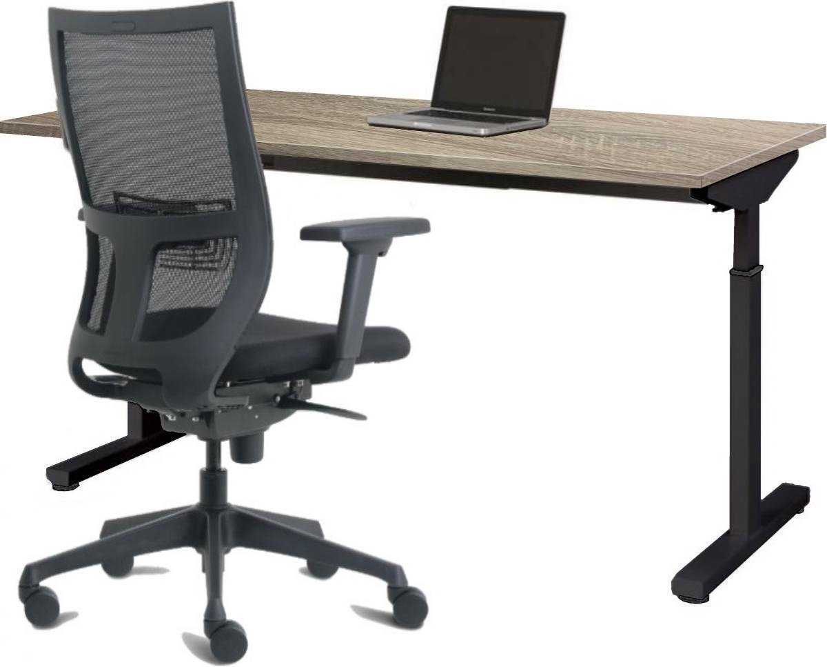 Thuiswerkplek Medium | Midden eiken | Zwart frame
