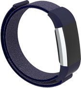 Shop4 - Fitbit Charge 2 Bandje - Nylon Grijs Blauw