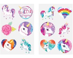 Tattoos kinderen – Eenhoorn Unicorn - Vlinders - Zeemeermin - Tijdelijke tattoo jongens en meisjes - 36 stuks - plak tattoos - kerstcadeau