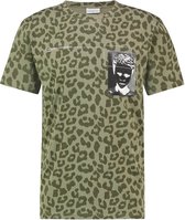 Purewhite -  Heren Slim Fit   T-shirt  - Groen - Maat M