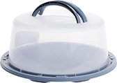 Grijsblauwe ronde taart bewaardoos 35 cm - Keukenbenodigdheden - Taart bewaarbak - Taarten/vlaaien serveren/bewaren in doos