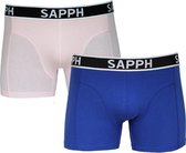 Sapph Boxershort Heren - Mason - Katoen - 2pack - Blauw/Roze - S