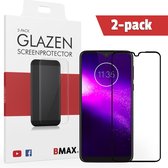 2-pack BMAX geschikt voor de Glazen Screenprotector Motorola One Macro Full Cover Glas / Met volledige dekking / Beschermglas / Tempered Glass / Glasplaatje