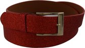 Dielay - Riem met Glitters - PU Kunstleer - 110x3 cm - Lengte Verstelbaar - Rood