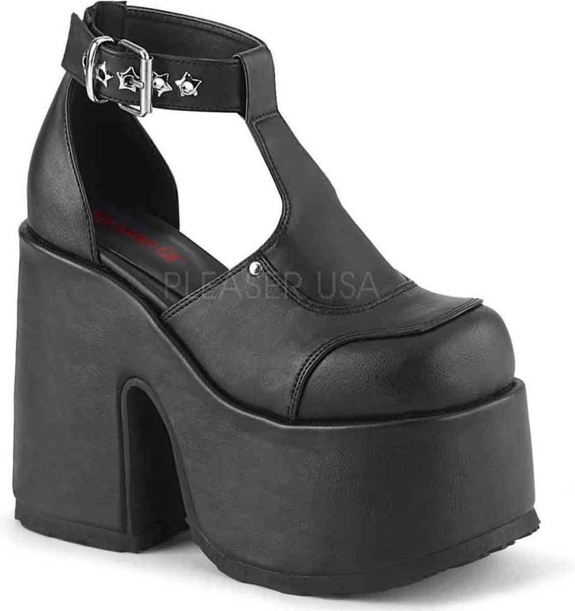 Demonia Sandaal met enkelband 36 Shoes CAMEL 103 Zwart