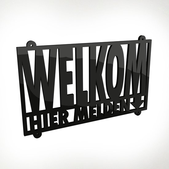 Naambordje Van Zwart Plexiglas Met Uitgesneden Letters