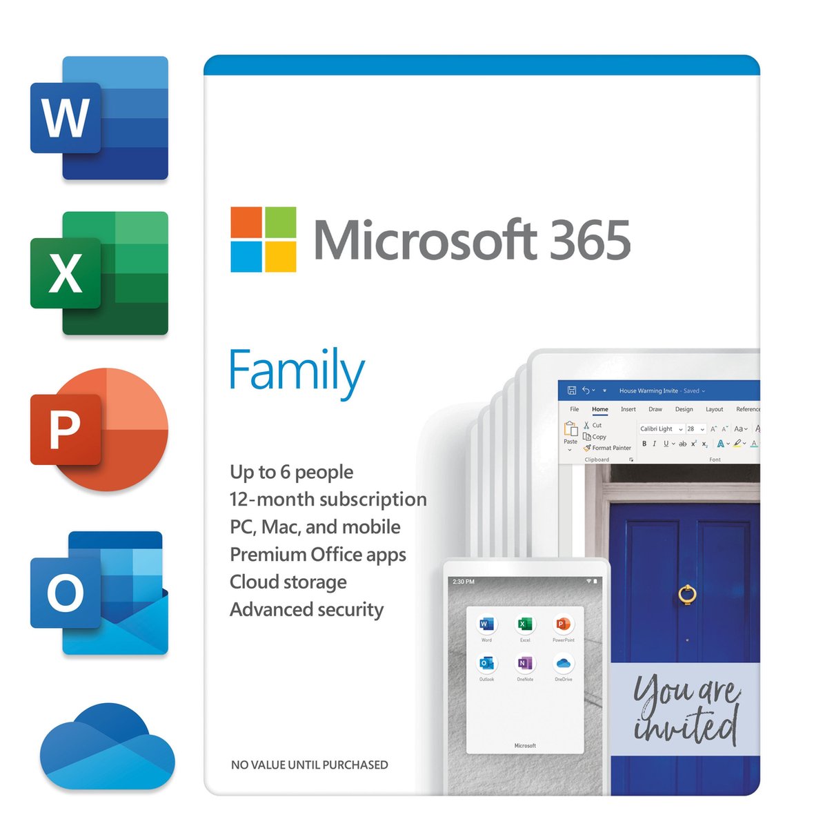 Microsoft 365 Family - Engels - 1 jaar abonnement