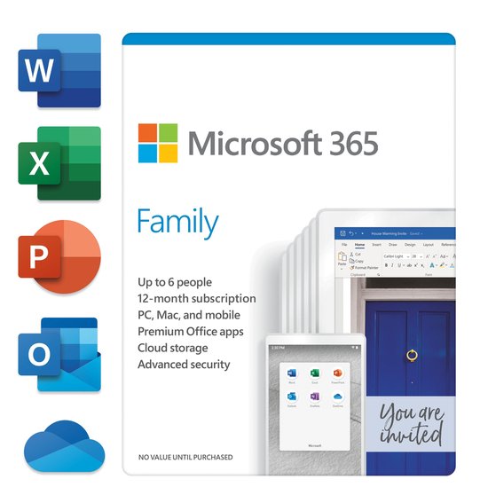 Famille Microsoft 365 - Anglais - abonnement d'un an