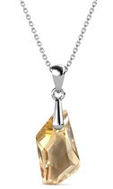 Yolora Dames Ketting met Druppel Hanger en Kalpa Camaka Kristal - Zilver kleurig - 18K Witgoud Verguld - Cadeauverpakking