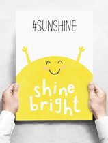Wandbord: #SunShine, Shine Bright! - 30 x 42 cm