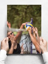 Wandbord: Volleybal op het strand - 30 x 42 cm