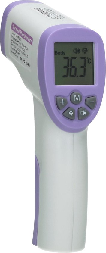 Infrarood Thermometer met LCD display - Contactloos - Digitaal - Aiqura