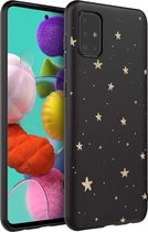 iMoshion Design voor de Samsung Galaxy A51 hoesje - Sterren - Zwart / Goud