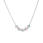 CHARO - Swarovski Ketting met vijf Kristallen - Zilver