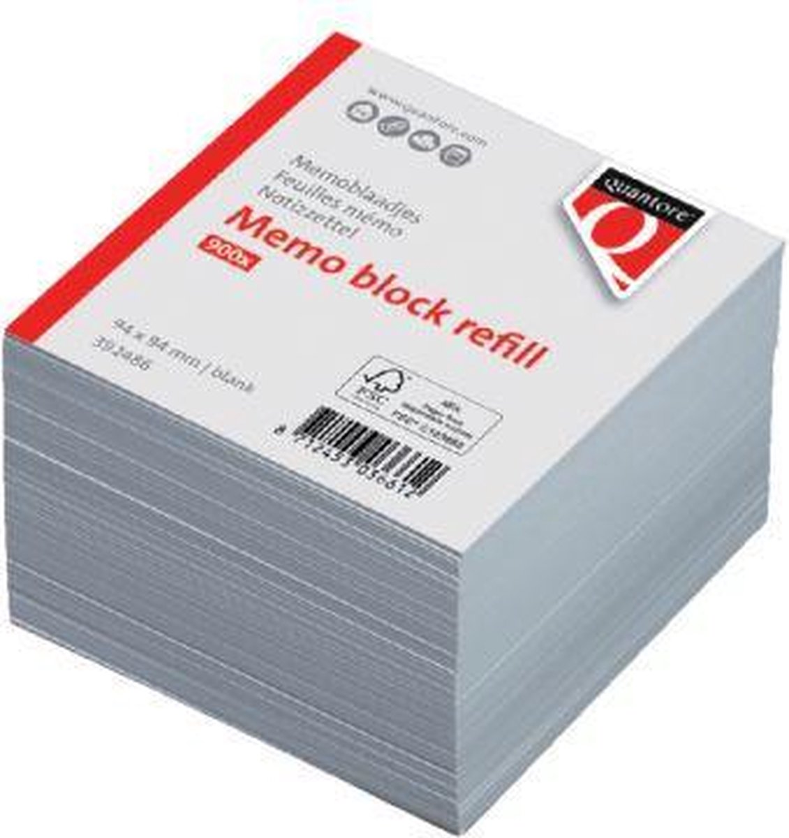 Memoblaadjes Quantore losbladig 94x94x90mm 900 vel