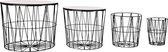 Salontafel set 4 stuks - Bijzettafel - (Incl LW 3D Klok) koffietafel -woonkamertafel