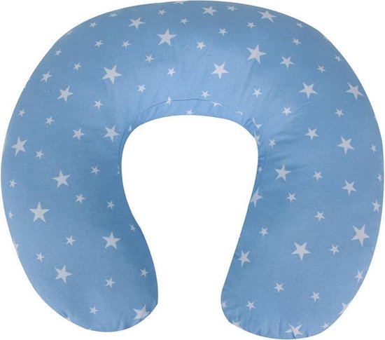  - Cabino - Voedingskussen - Eco Blauw - Sterren - Borstvoedingskussen - Multifunctioneel - Afneembare Hoes - Baby Kussen - Babyvoeding - Handig