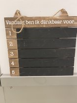 Woodart krijtbord vandaag ben ik dankbaar 31 x35