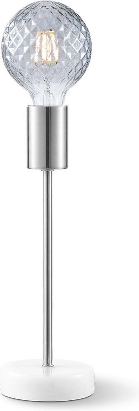 Home Sweet Home - Moderne tafellamp Cava Marble - Geborsteld staal - 10/10/38cm - bedlampje - voor E27 lichtbron - gemaakt van Marmer en metaal