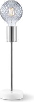Home Sweet Home - Moderne tafellamp Cava Marble - Geborsteld staal - 10/10/38cm - bedlampje - voor E27 lichtbron - gemaakt van Marmer en metaal
