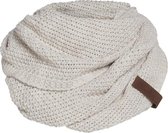 Knit Factory Coco Gebreide Colsjaal - Ronde Sjaal - Nekwarmer - Wollen Sjaal - Beige Colsjaal - Dames sjaal - Heren sjaal - Unisex - Beige - One Size