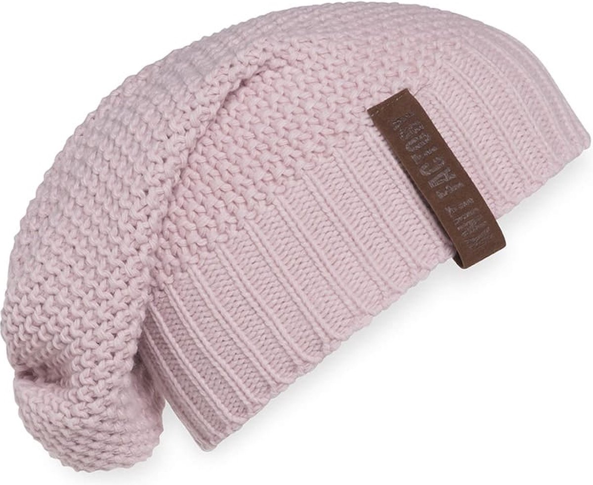 Knit Factory Coco Gebreide Muts Dames - Sloppy Beanie hat - Roze - Warme Wintermuts - One Size