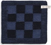 Knit Factory Pannenlap Block - Zwart/Jeans
