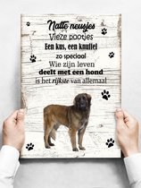 Wandbord hond: Leonberger - 30 x 42 cm