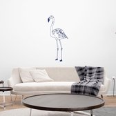 Muursticker Flamingo -  Donkerblauw -  52 x 120 cm  -  slaapkamer  woonkamer  dieren - Muursticker4Sale