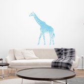 Muursticker Giraffe -  Lichtblauw -  109 x 140 cm  -  slaapkamer  woonkamer  dieren - Muursticker4Sale