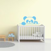 Muursticker Pandabeer - Lichtblauw - 140 x 60 cm - baby en kinderkamer dieren