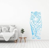 Muursticker Tijger Lopend -  Lichtblauw -  70 x 160 cm  -  slaapkamer  woonkamer  dieren - Muursticker4Sale