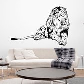 Muursticker Leeuw -  Lichtbruin -  80 x 54 cm  -  slaapkamer  woonkamer  dieren - Muursticker4Sale