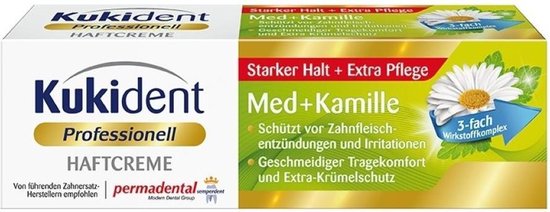 Scheiden ontploffing Frustratie Kukident Kleefpasta Professional Mint+Kamille - 40g | bol.com