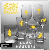 Glas Markers - 24 stuks - Geel