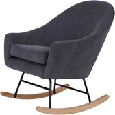 Fauteuil Fallon - Antraciet - Schommel stoel - 98 x 69 x 100 - Suedine