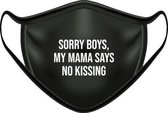 Mondmasker met tekst | Sorry boys, no kissing
