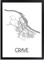 DesignClaud Grave Plattegrond poster A3 + Fotolijst wit