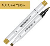 Stylefile Marker Brush - Olive Yellow - Hoge kwaliteit twin tip marker met brushpunt