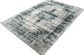 LIFA LIVING Vloerkleed - Vintage - Klassiek - Polyamide - Donkergrijs/Blauw - 80 x 150 cm