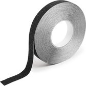 Antislip tape - markeringstape - vloertape - extra grof zwart B=25mm L=18 meter