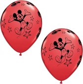 12x stuks Mickey Mouse thema party ballonnen - Kinderfeestjes feestartikelen versieringen - Multi