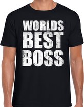 Worlds best boss / werelds beste baas cadeau t-shirt zwart heren S